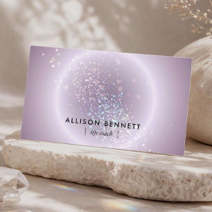 Life Coach Celestial Glow Minimal Soft Lavender Business Card
