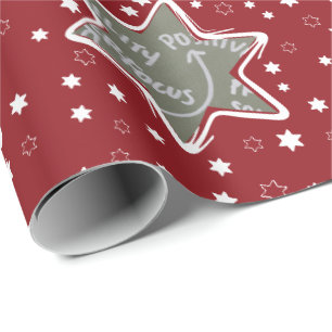 Life Coach Custom Photo Christmas Stars Wrapping Wrapping Paper