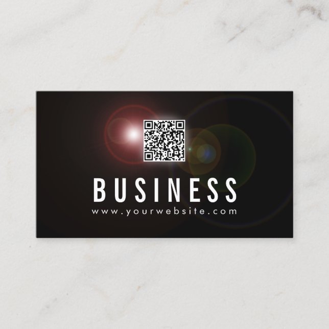 Life Coach Lens Flare QR Code Business Card (Front)