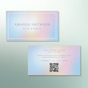 Life Coach Light Soft Gradient QR Code Business Card