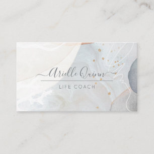 Life Coach Serene Abstract Watercolor Business Card
