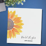 Life Coach Sunflower  Binder<br><div class="desc">This simple and stylish Life Coach Binder is decorated with a watercolor yellow sunflower. Easily customizable. You can change Life Coach to your own occupation. Use the Customize Further option to change the text size, style or colour if you wish. Because we create our own artwork you won't find this...</div>