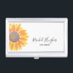 Life Coach Sunflower Business Card Holder<br><div class="desc">This simple floral business card case is decorated with a yellow sunflower.
Customize it with your name and occupation.
There are matching business cards in my store.
Original Watercolor © Michele Davies.</div>