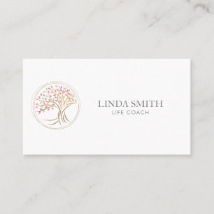 Life Coach Therapist Spa Wellness Cosmetics Tree B Business Card