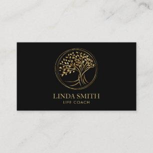 Life Coach Therapist Spa Wellness Cosmetics Tree B Business Card