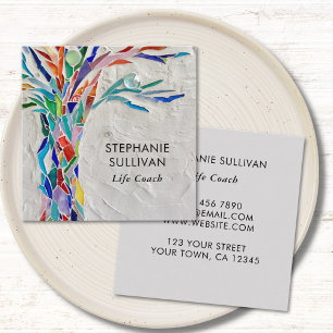 Life Coach Tree Of Life  Square Business Card