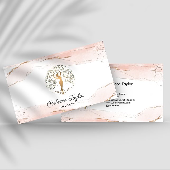 life coach tree of life therapist healer wellness  business card (Creator Uploaded)