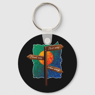 Life Direction Road Sign Keychain