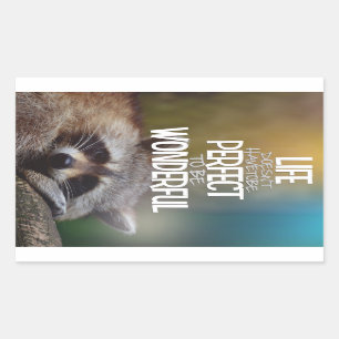 LIfe DoesntHave ToBe Perfect Raccoon Inspirational Sticker