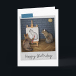 Life Drawing Cats Funny Birthday Card<br><div class="desc">Brighten up any cat lover's birthday with this whimsical and fun feline design!</div>