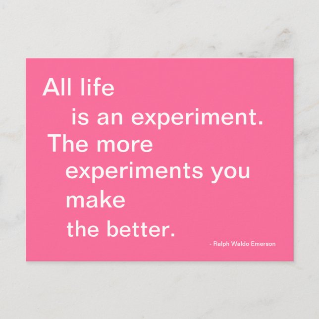 Life Experiment Post Card Quotable (Front)