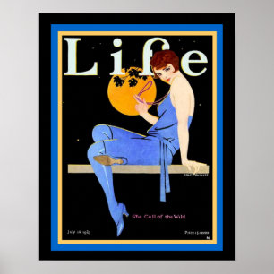 Life Flapper in Blue Juillet 1927 Poster 16 x 20