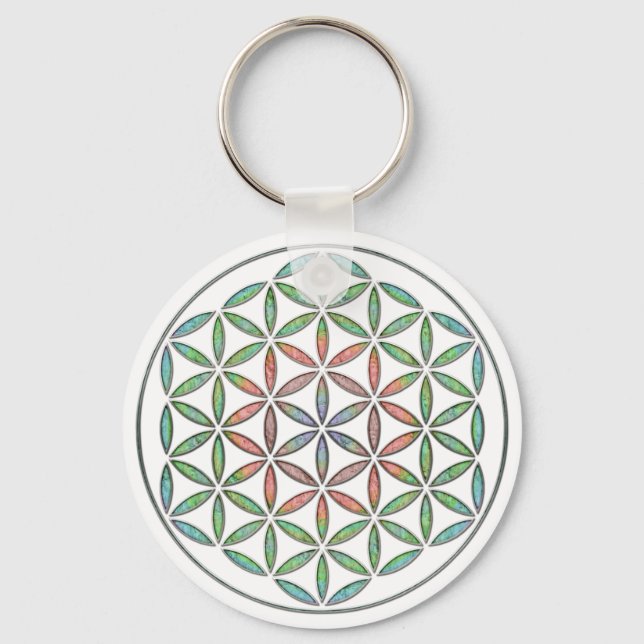 Life Flow Flower of Life Design Keychain (Front)