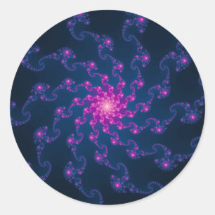 Life Flower Fractal Art Classic Round Sticker