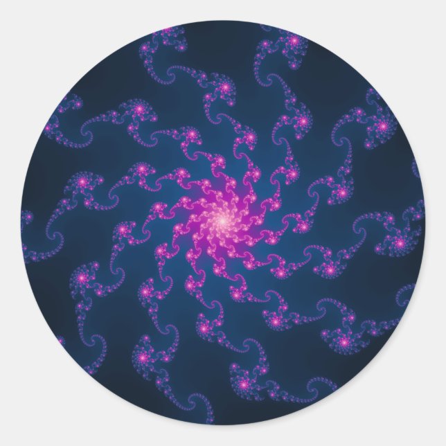 Life Flower Fractal Art Classic Round Sticker (Front)