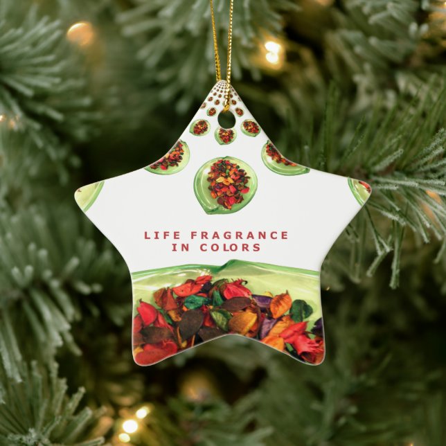 Life Fragrance in colour potpourri Ceramic Ornament (Tree)