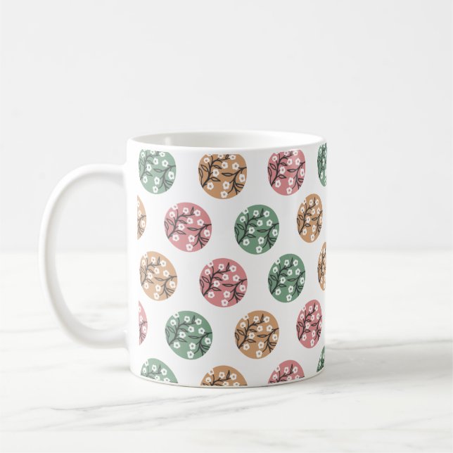 Life Geometric Nature Pattern Art Coffee Mug (Left)