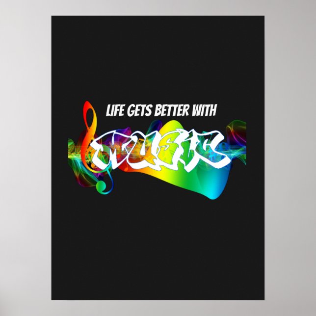  Life Gets Better With Music      Poster (Front)