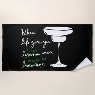 Life Gives You Lemons Make Margaritas White Cup Beach Towel