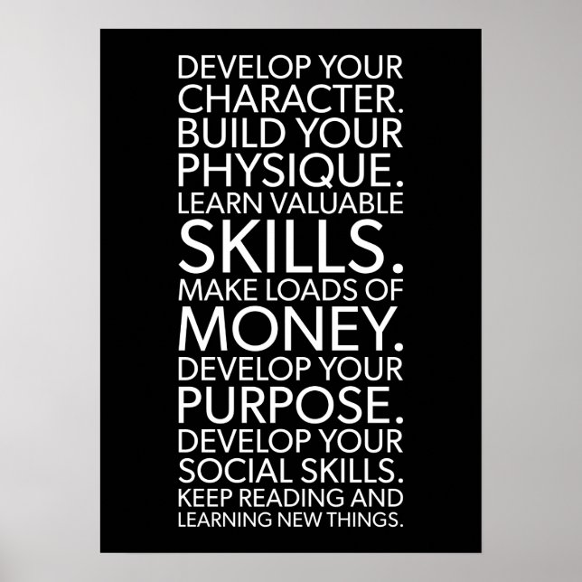 Life Goals For Happiness and Success Poster (Front)