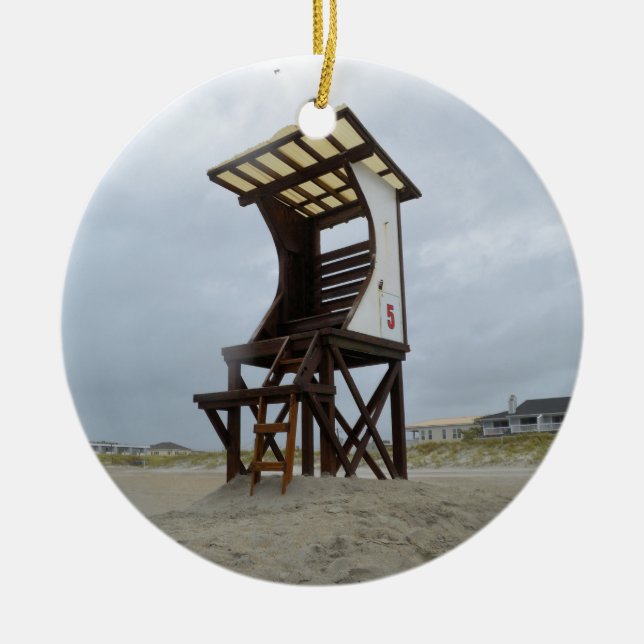 Life Guard Stand Wrightsville Beach NC Ceramic Ornament (Front)