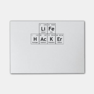 LiFe HAcKEr Chemistry Elements Periodic Table Word Post-it Notes