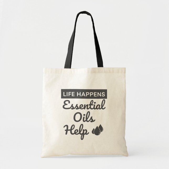 Life Happens : Essential Oils Help  2 sided Tote Bag (Front)