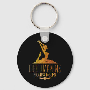 Life Happens Pilates Helps Cute Motivation Holisti Keychain