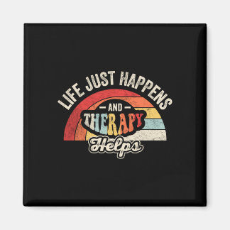 Life happens therapy helps vintage 70s style magnet