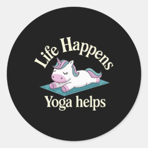 Life Happens Yoga Helps _17 Classic Round Sticker