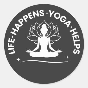 Life Happens Yoga Helps Meditation & Yoga Classic Round Sticker