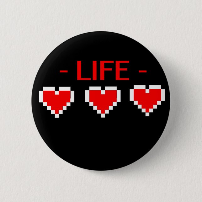 Life Hearts 2 Inch Round Button (Front)