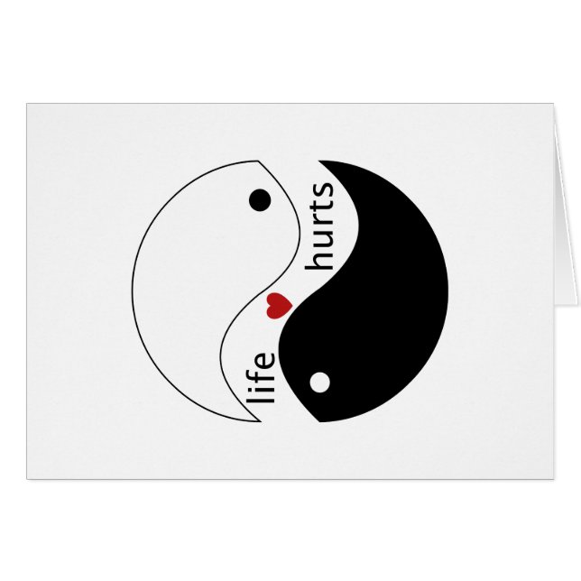Life hurts, Heart holds yin + yang together, Quote (Front Horizontal)