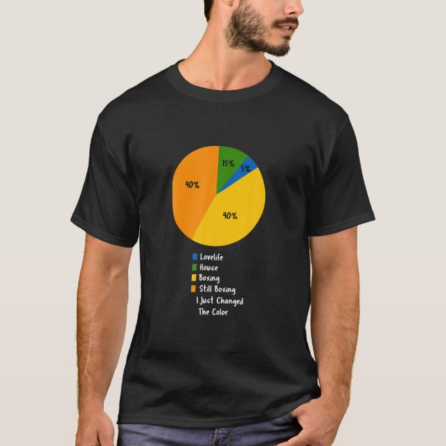 Life In A Pie Chart Funny Boxing Lover For Men T-Shirt (Front)