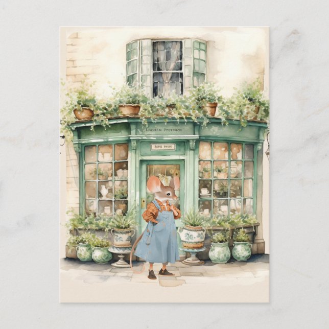 Life in Mice Town - Ms. Emily's Plant Shop Postcard (Front)