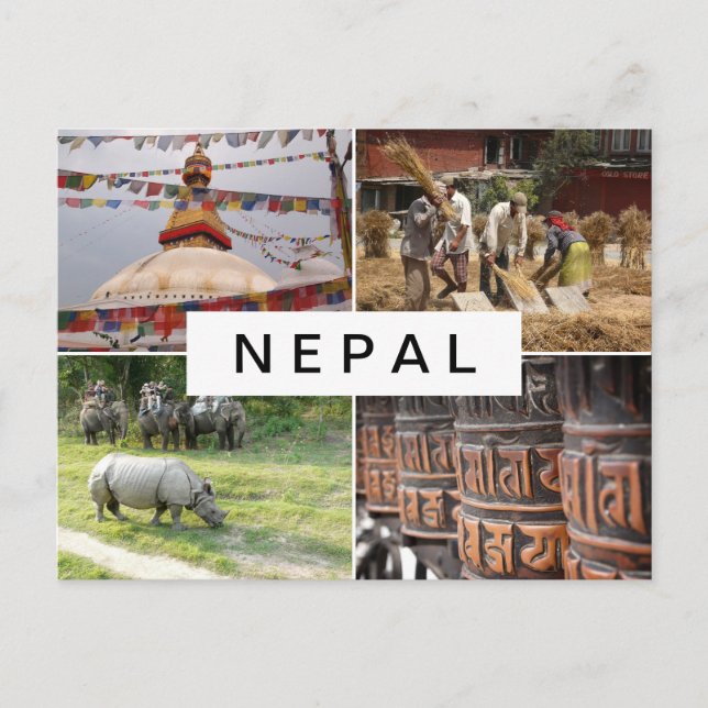 Life in Nepal collage postcard (Front)