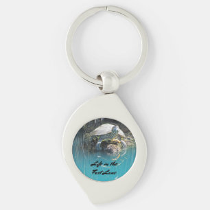 Life in the Fast Lane Turtle Photo Humourous Keychain