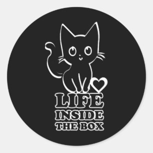Life Inside The Box - Black Kitty Cat Classic Round Sticker