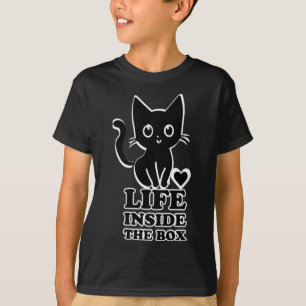 Life Inside The Box - Black Kitty Cat  T-Shirt
