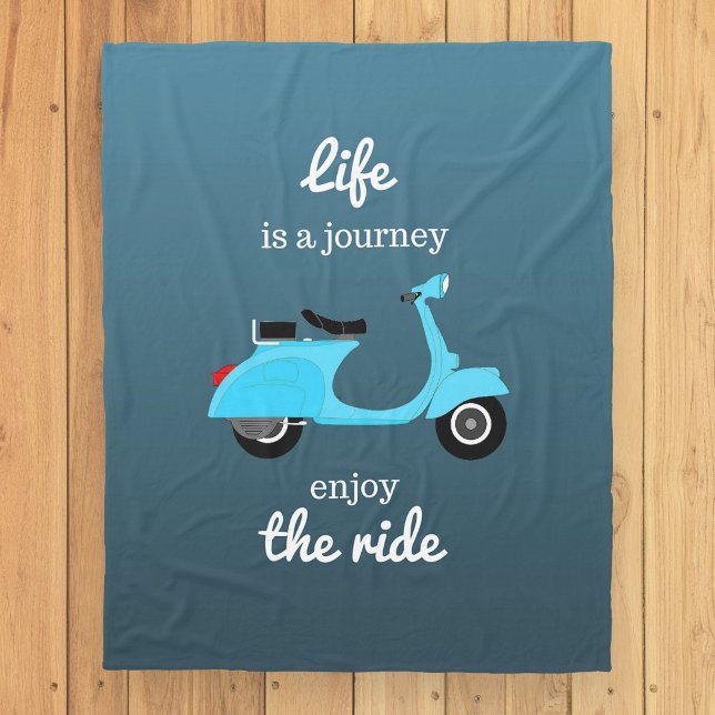 Life Inspirational Quote Blue Ombre Fleece Blanket (Creator Uploaded)