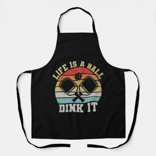 Life Is A Ball dink it Retro Vintage Pickleball te Apron