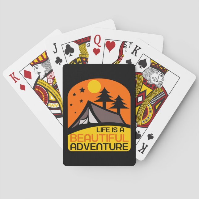 Life is A Beautiful Adventure Camping Playing Cards (Back)