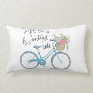 Life is a beautiful ride, bicycle accent pillow