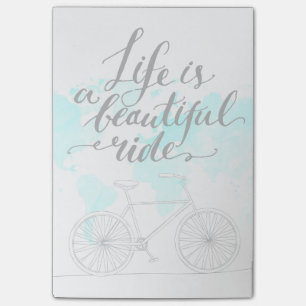 Life Is A Beautiful Ride Blue Post-it Notes