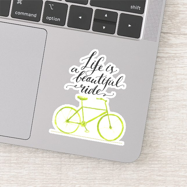 Life Is A Beautiful Ride Lime Green (Detail)