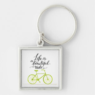 Life Is A Beautiful Ride Lime Green Keychain