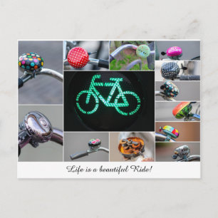 Life is a beautiful ride on a bicycle! postcard