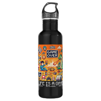 Life Is A Game..: Game Over (gamer tee bottle) 710 Ml Water Bottle