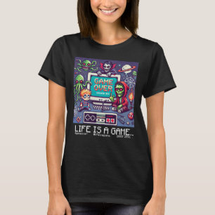 Life Is A Game..: Game Over (girl woman gamer) T-Shirt