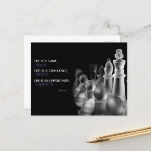 "Life is a game" Inspirational Quote Postcard